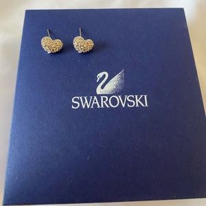 Authentic Swarovski crystal heart shaped earrings